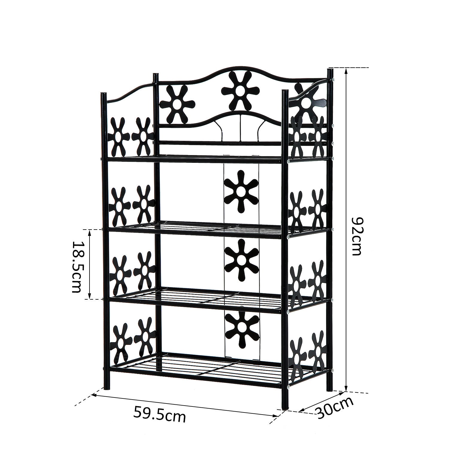 Nancy's Arcol Bay Schoenenrek - Schoenenkast - Zwart - Staal - ± 60 x 30 x 90 cm