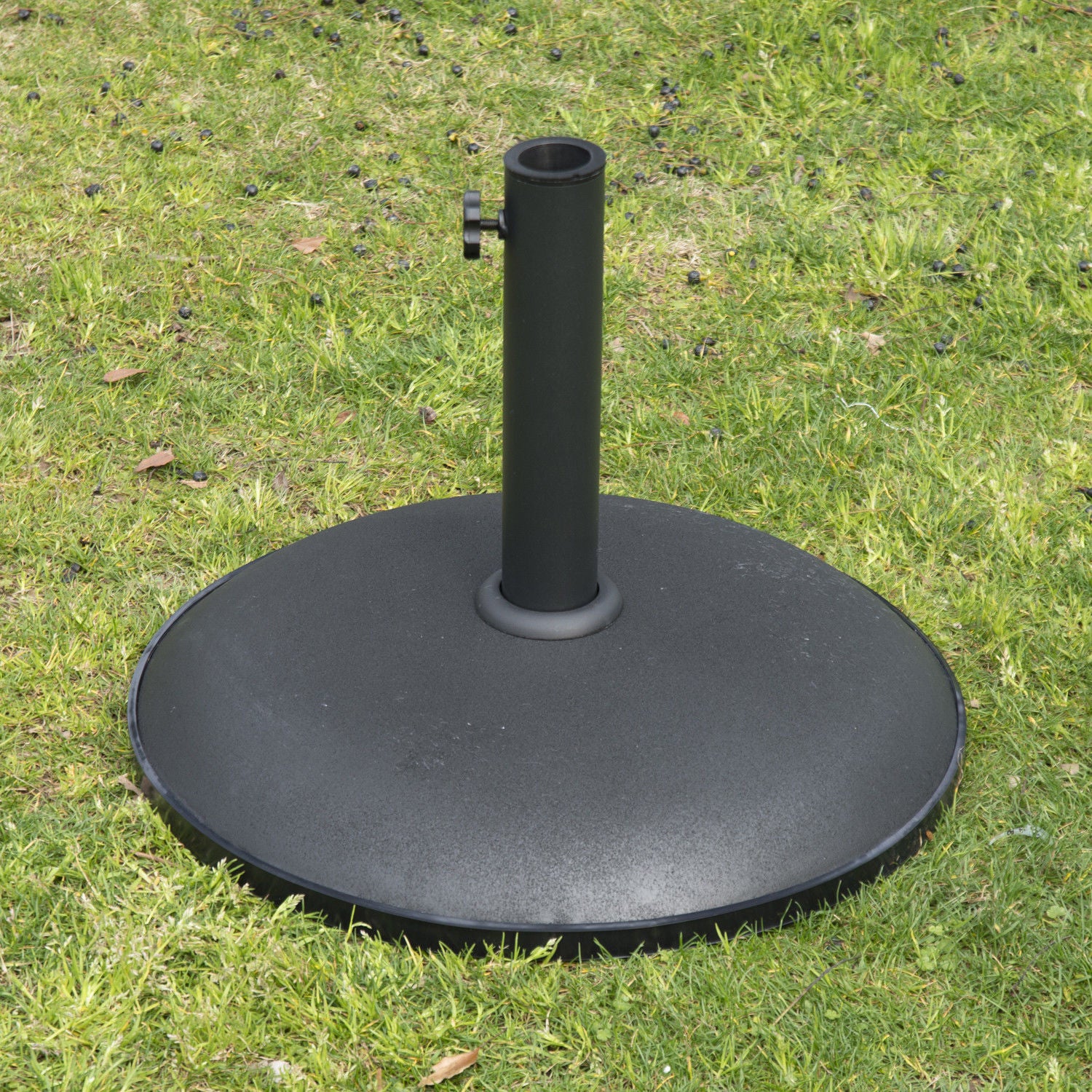 Nancy's Ardoch Parasol Stand - Black - Steel, Cement -Suitable for parasol pole Ø35m, Ø38mm and Ø48mm