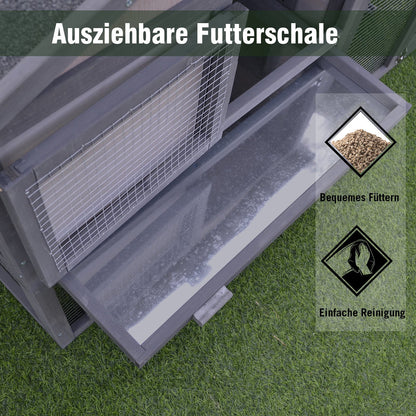 Nancy's Arkell Konijnenkooi - Grijs, Wit - Firwood, Metaal, Bitumen Vilt - 57,87 cm x 21,25 cm x 33,07 cm