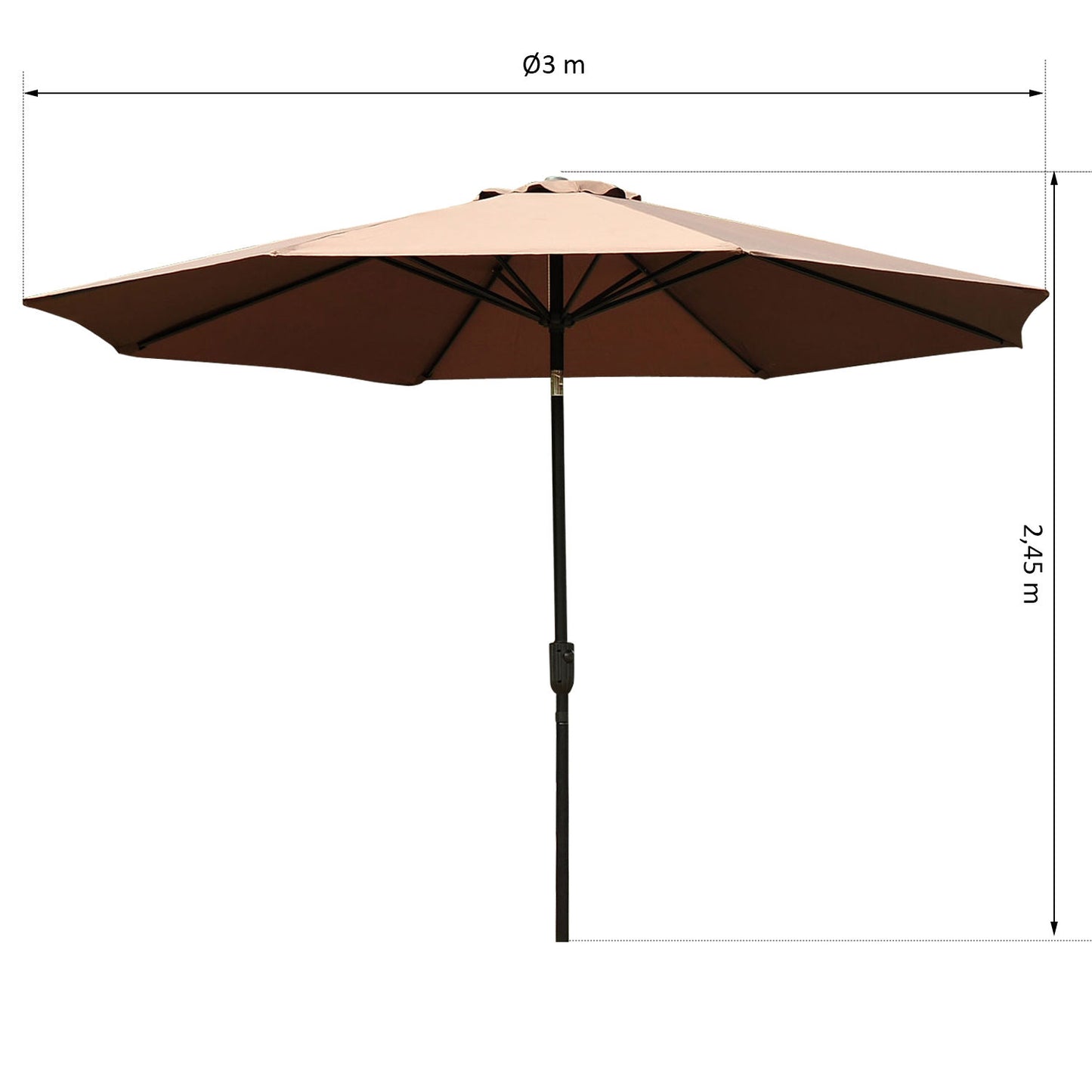 Parasol de jardin Arkona de Nancy - Parasol - Noir - Ø 300 cm