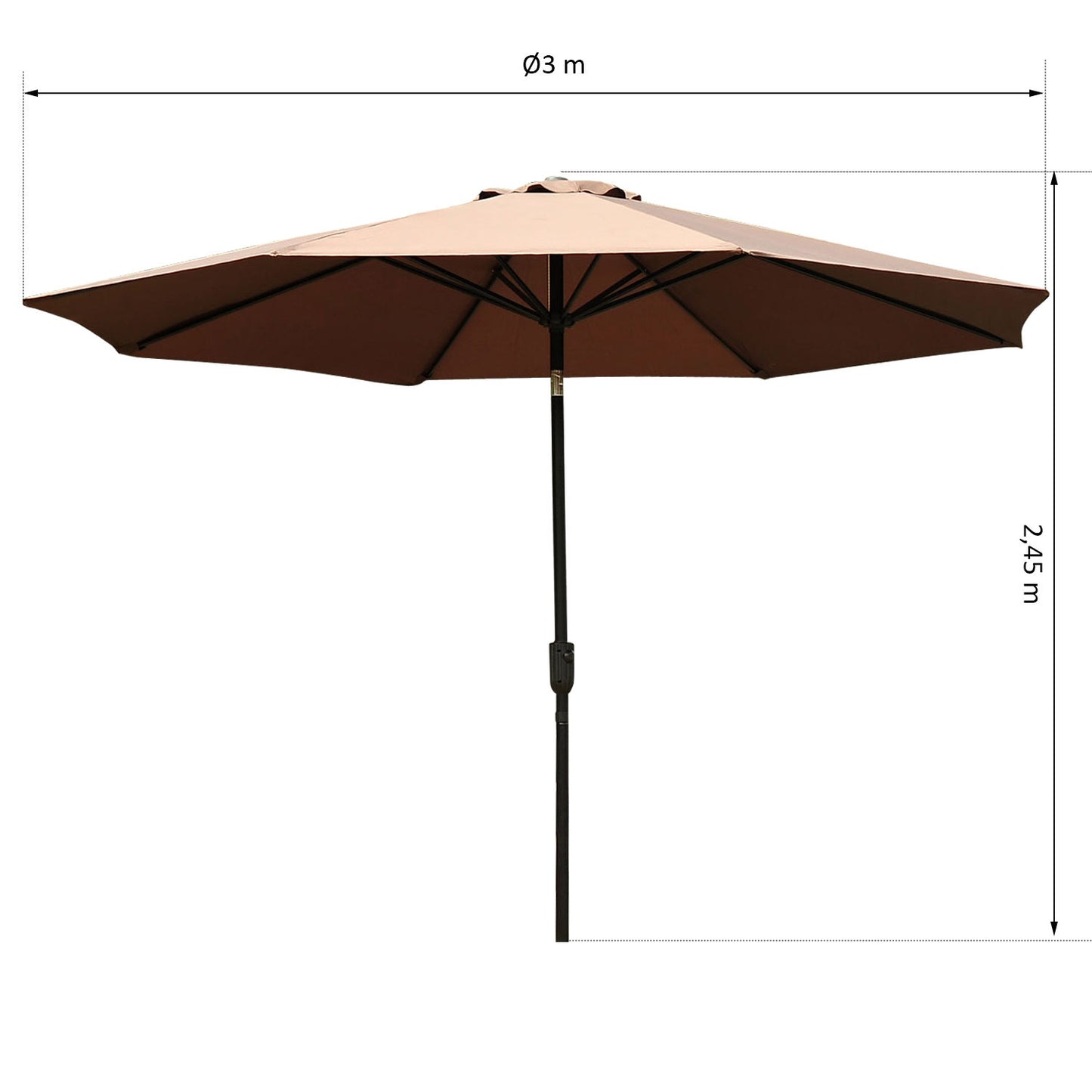 Nancy's Arkona Garden Parasol - Sunshade - Black - Ø 300 cm