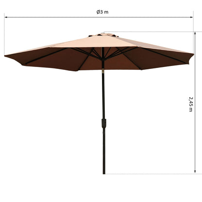 Nancy's Arkona Tuinparasol - Zonnescherm - Zwart - Ø 300 cm