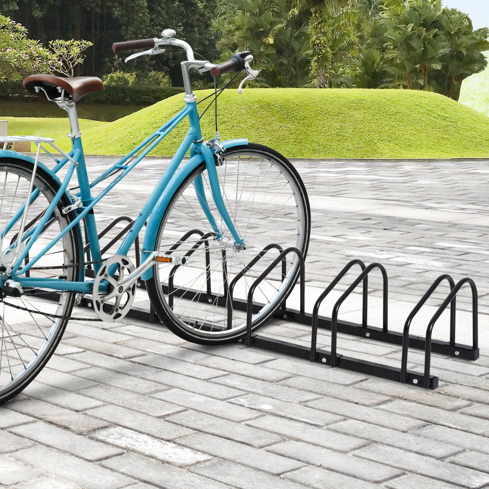 Nancy's Armdale Bicycle rack floor and wall mounting Steel up to 6 bicycles black