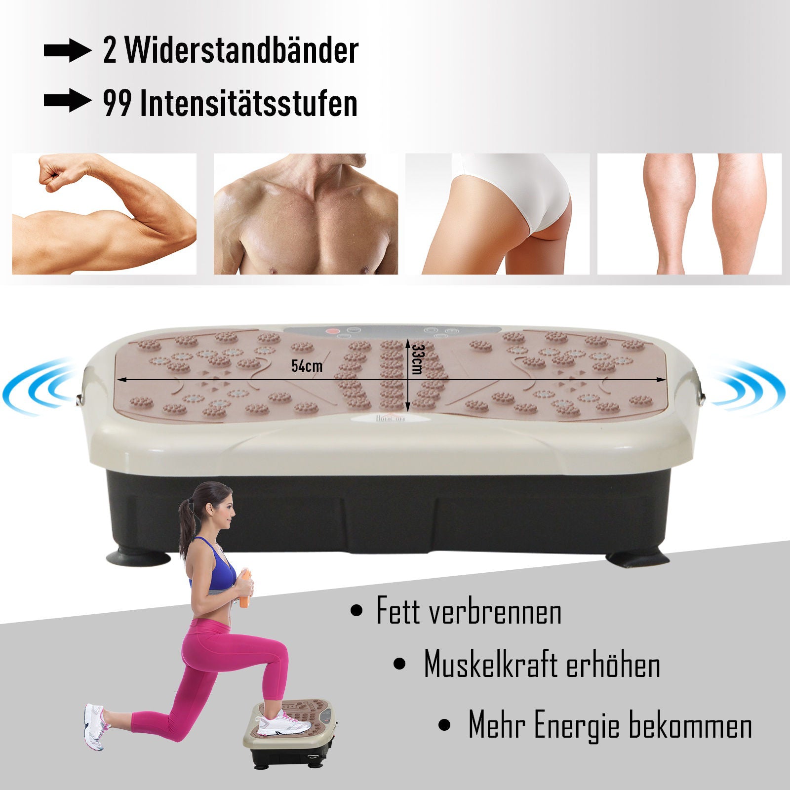 Nancy's Armow Trilplaat - Trilapparaat - Fitnesstrainer - Vibratietrainer - LED-scherm - Muziekfunctie