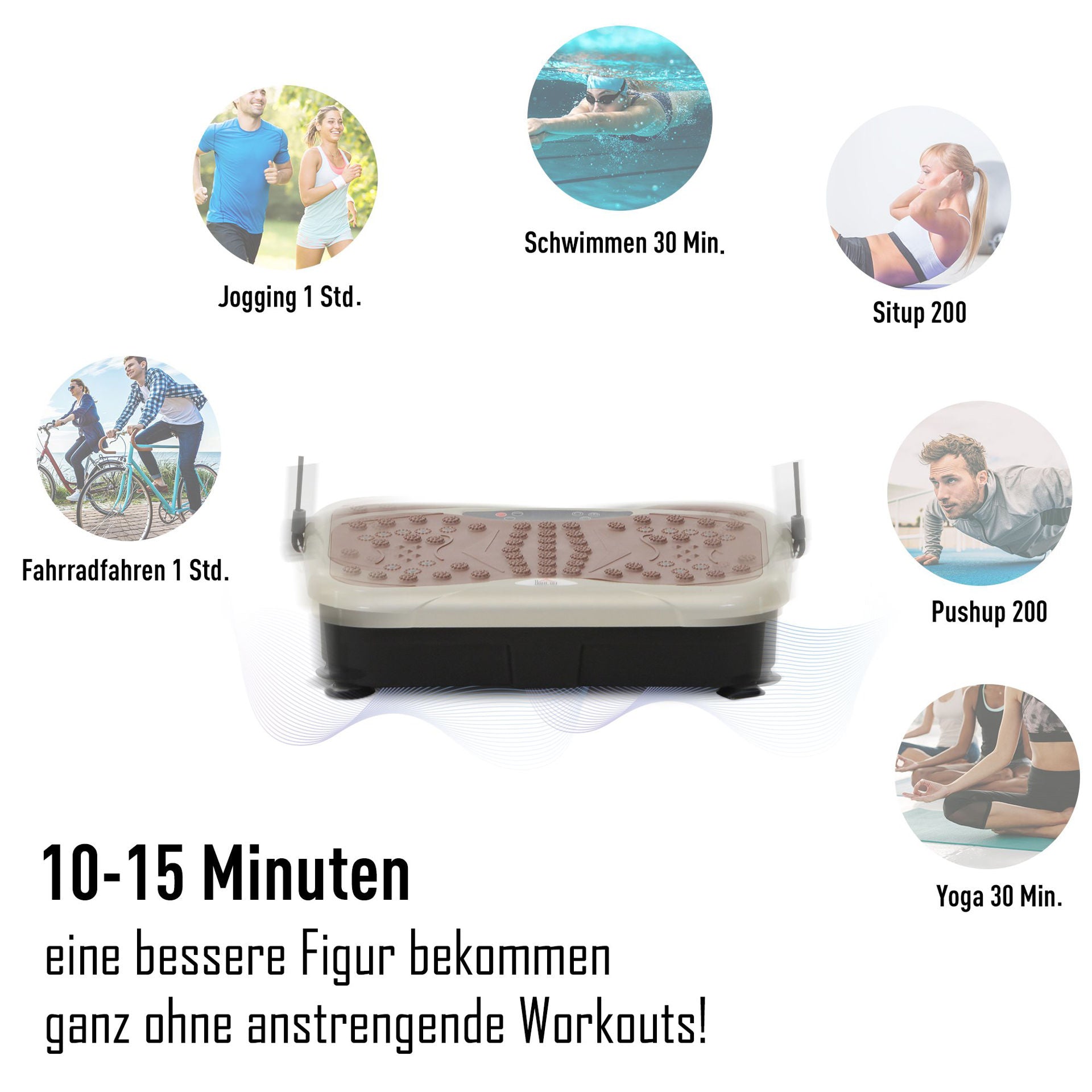 Nancy's Armow Trilplaat - Trilapparaat - Fitnesstrainer - Vibratietrainer - LED-scherm - Muziekfunctie