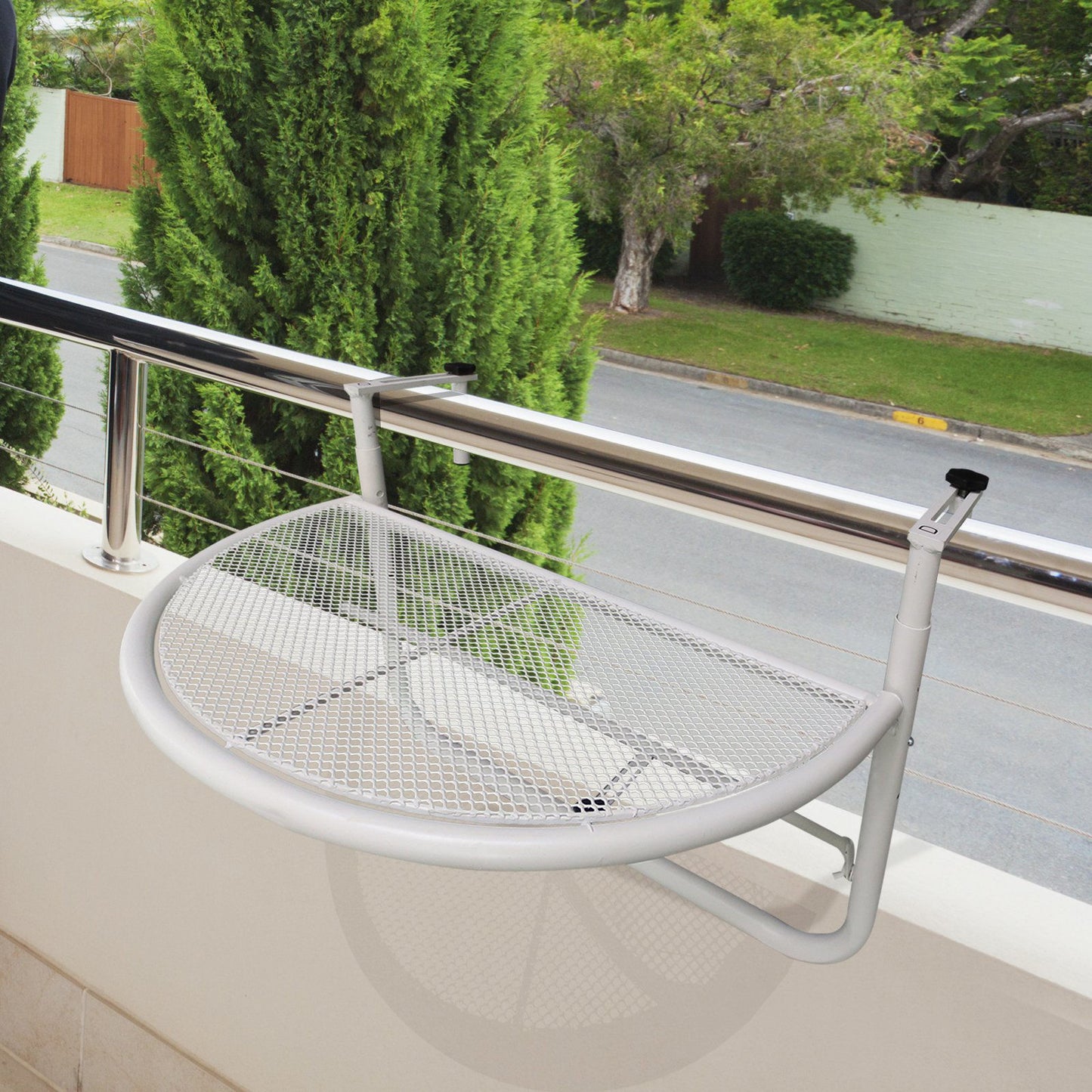 Nancy's Arntfield Balkon Hangtafel - Wit - Metaal - 45 x 60 x 50 cm