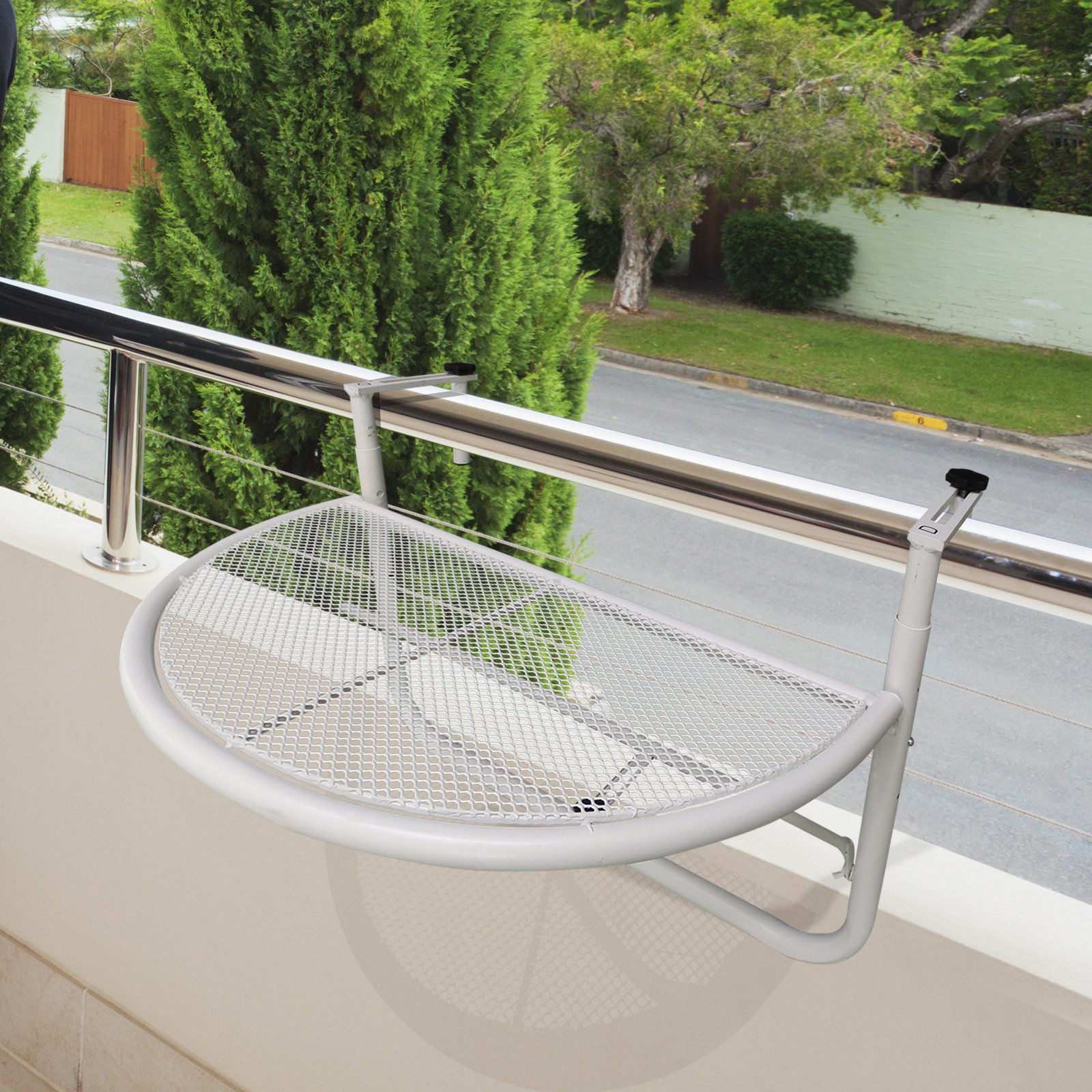 Nancy's Arntfield Balkon Hangtafel - Wit - Metaal - 45 x 60 x 50 cm