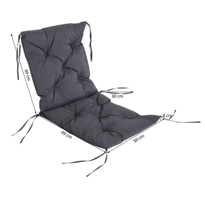 Nancy's Ashgrove Upholstered Chair Cushions - Garden Cushion - Gray - Set of 2 - ± 100 x 50 cm