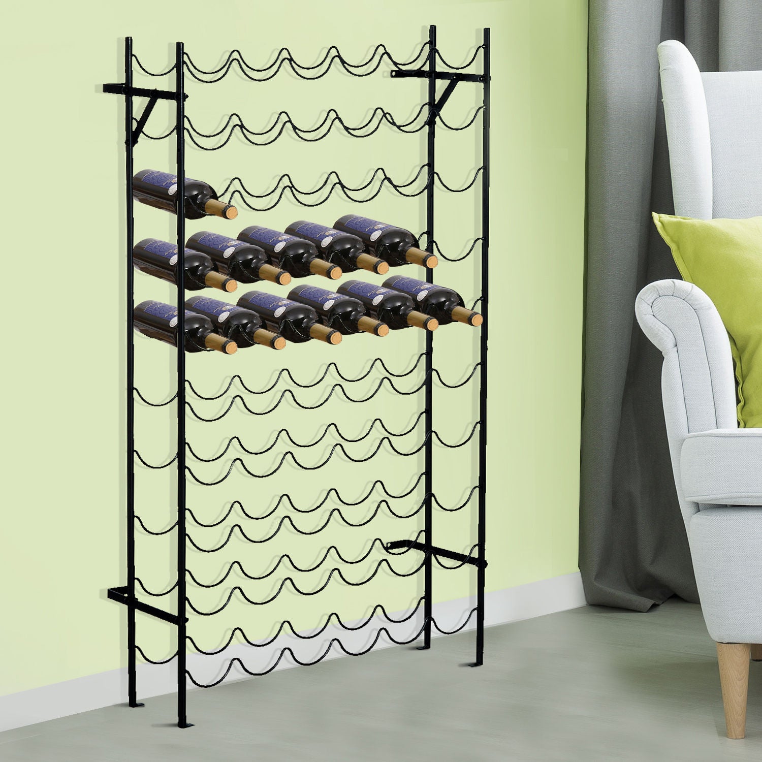 Bouteille de casier à vin Nancy's Akilton - Noir - Métal - 24,8 cm x 8,07 cm x 46,46 cm