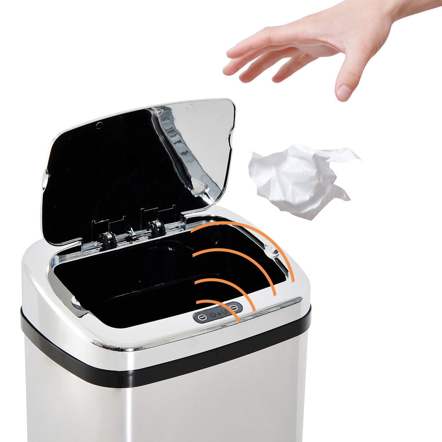 Nancy's Aspdin Sensor Afvalbak - Prullenbank met Sensor - Afvalemmer - Zilver - RVS - 50 Liter