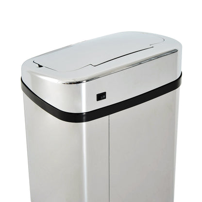 Nancy's Aspdin Sensor Afvalbak - Prullenbank met Sensor - Afvalemmer - Zilver - RVS - 50 Liter