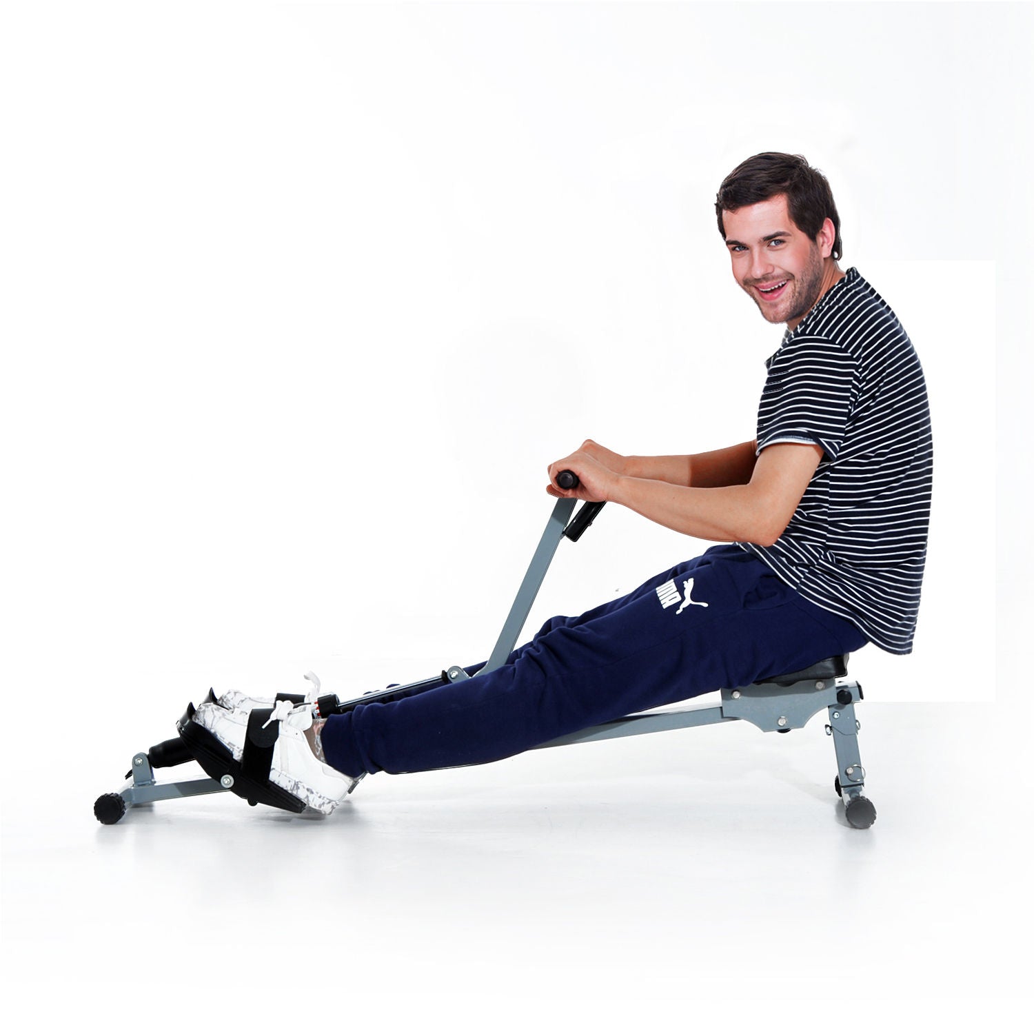 Nancy's Ass Point Roeiapparaat - Roeier - LCD-Display - Instelbare Trainingsintensiteit - Zwart / Grijs