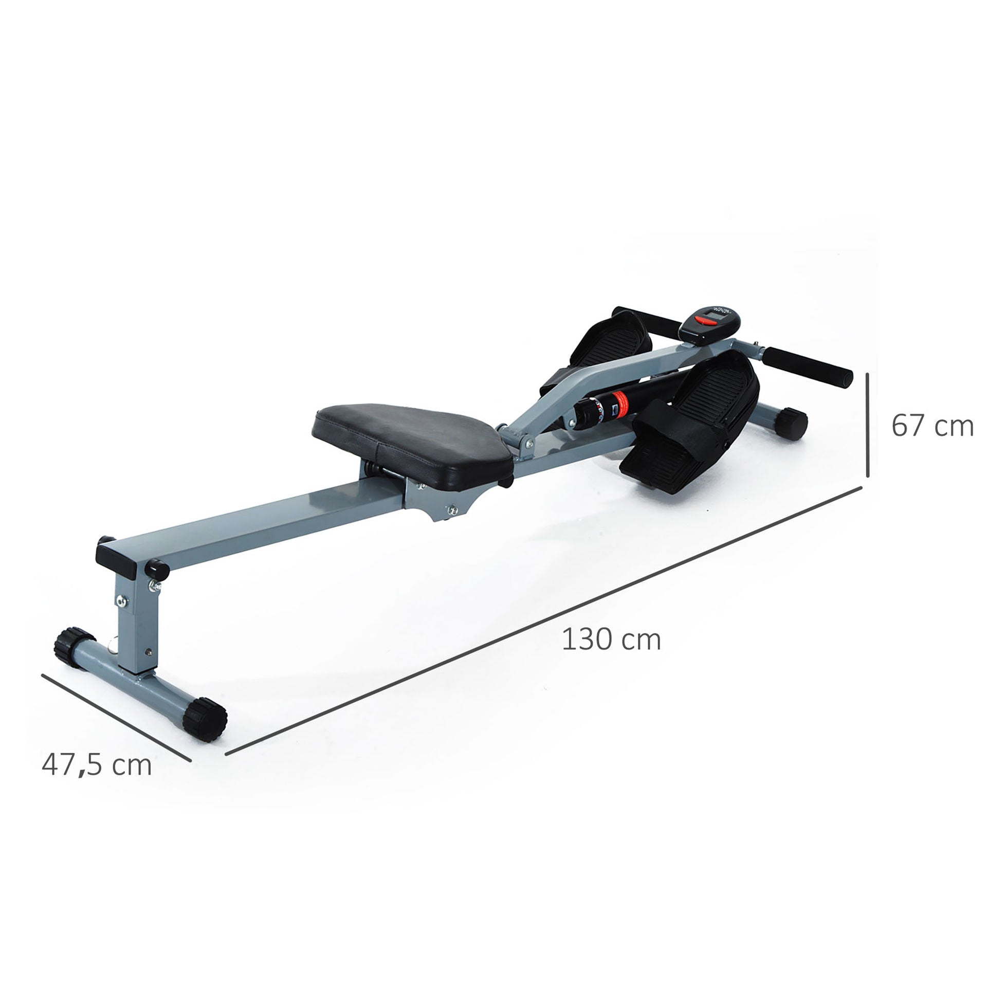Nancy's Ass Point Roeiapparaat - Roeier - LCD-Display - Instelbare Trainingsintensiteit - Zwart / Grijs