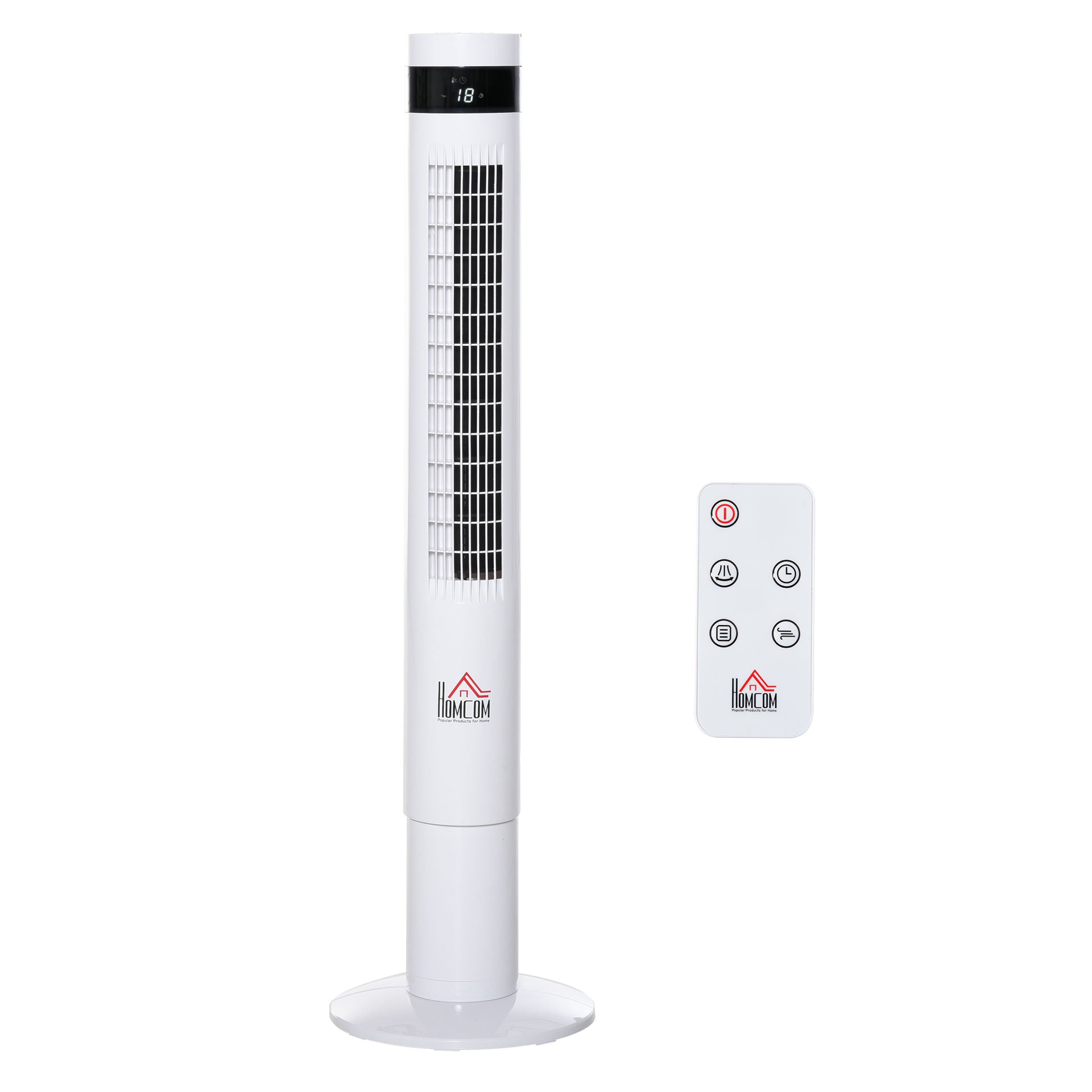 Ventilateur tour Nancy's Aultsville avec télécommande - 3 modes et vitesses - Fonction minuterie - Blanc