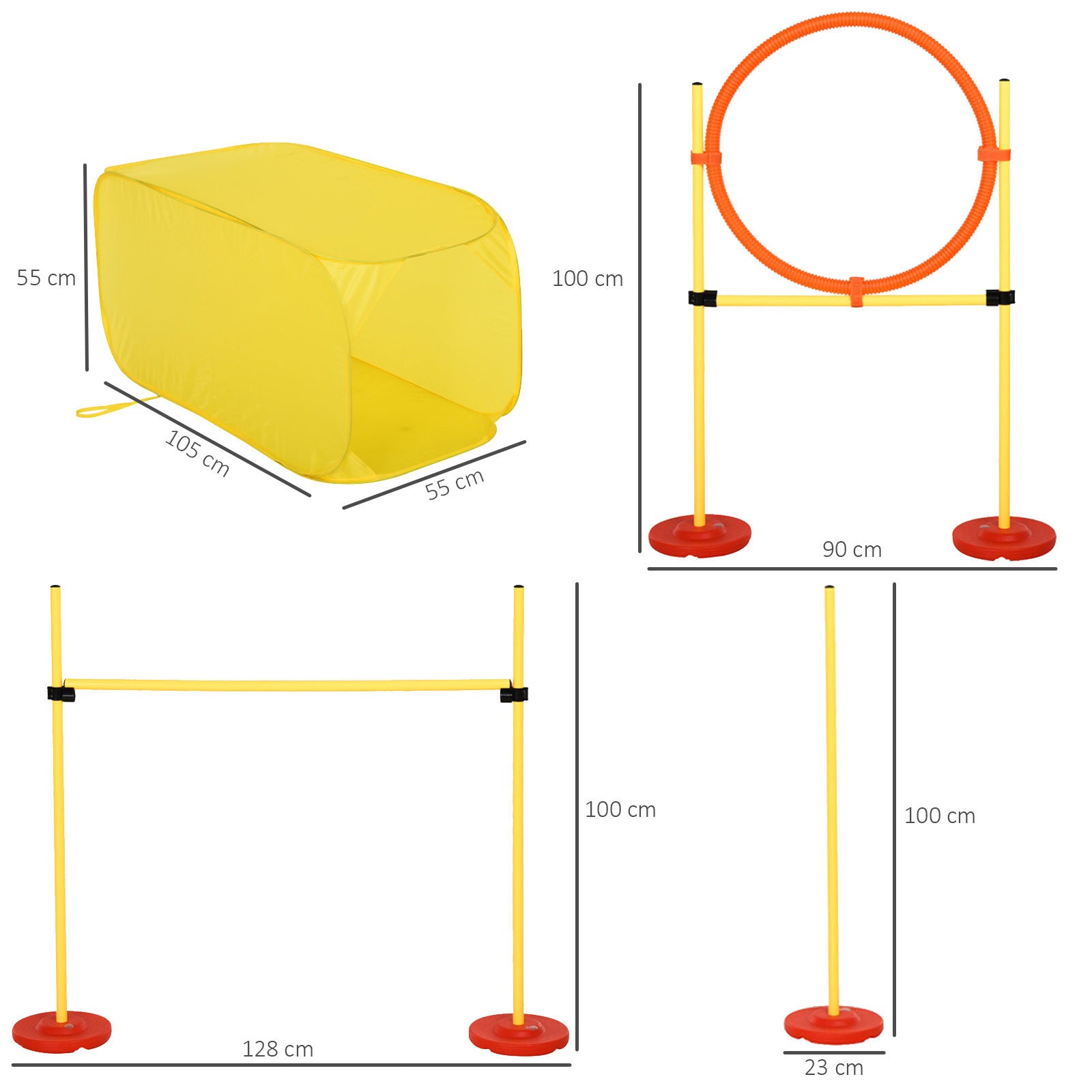 Nancy's Aylesford Agility Hurdle Set - Yellow - Abs, Pe, Polyester - 50.39 cm x 9.05 cm x 39.37 cm