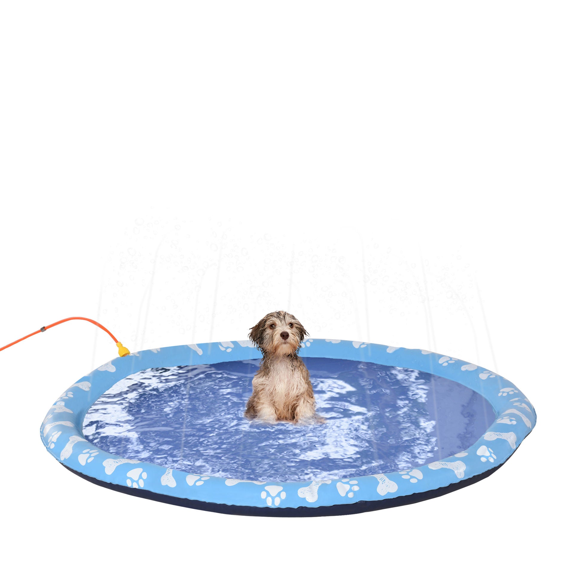 Nancy's Aylesworth Dog pool, paddling pool, with water jet, round, non-slip, blue, Ø170 cm