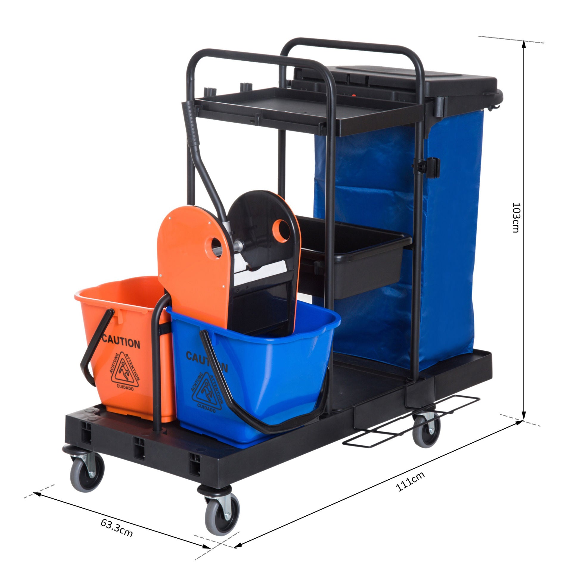 Nancy's Azen Creek Schoonmaakwagen - Dweilwagen met 4 zwenkwielen - Schoonmaakkar