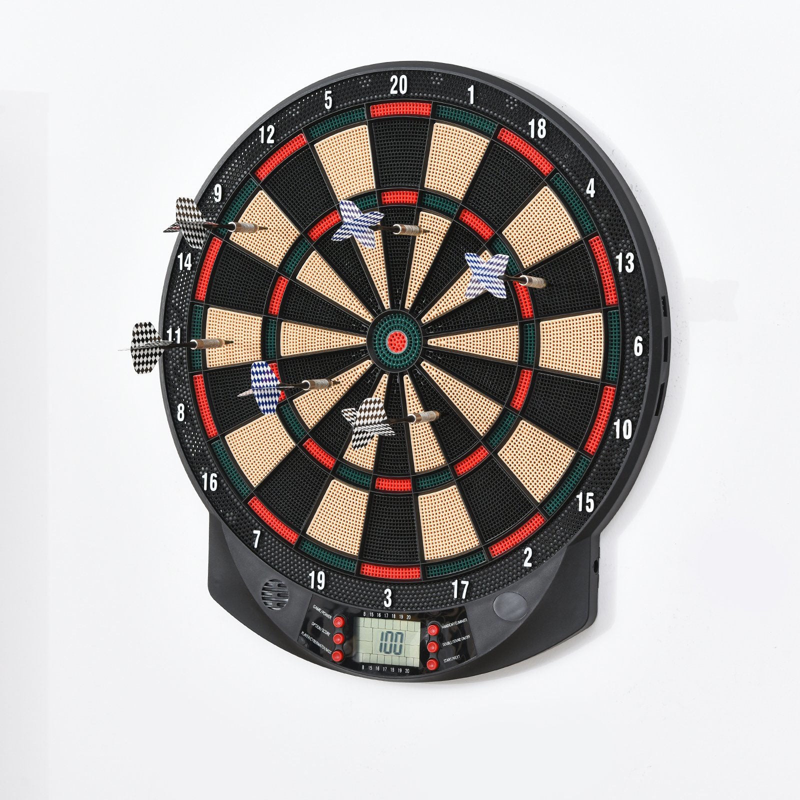Nancy's Aces Lake Electronic dartboard with 6 darts, 30 dart heads, 26 games and 185 scoring options for 8 players, Sound effects