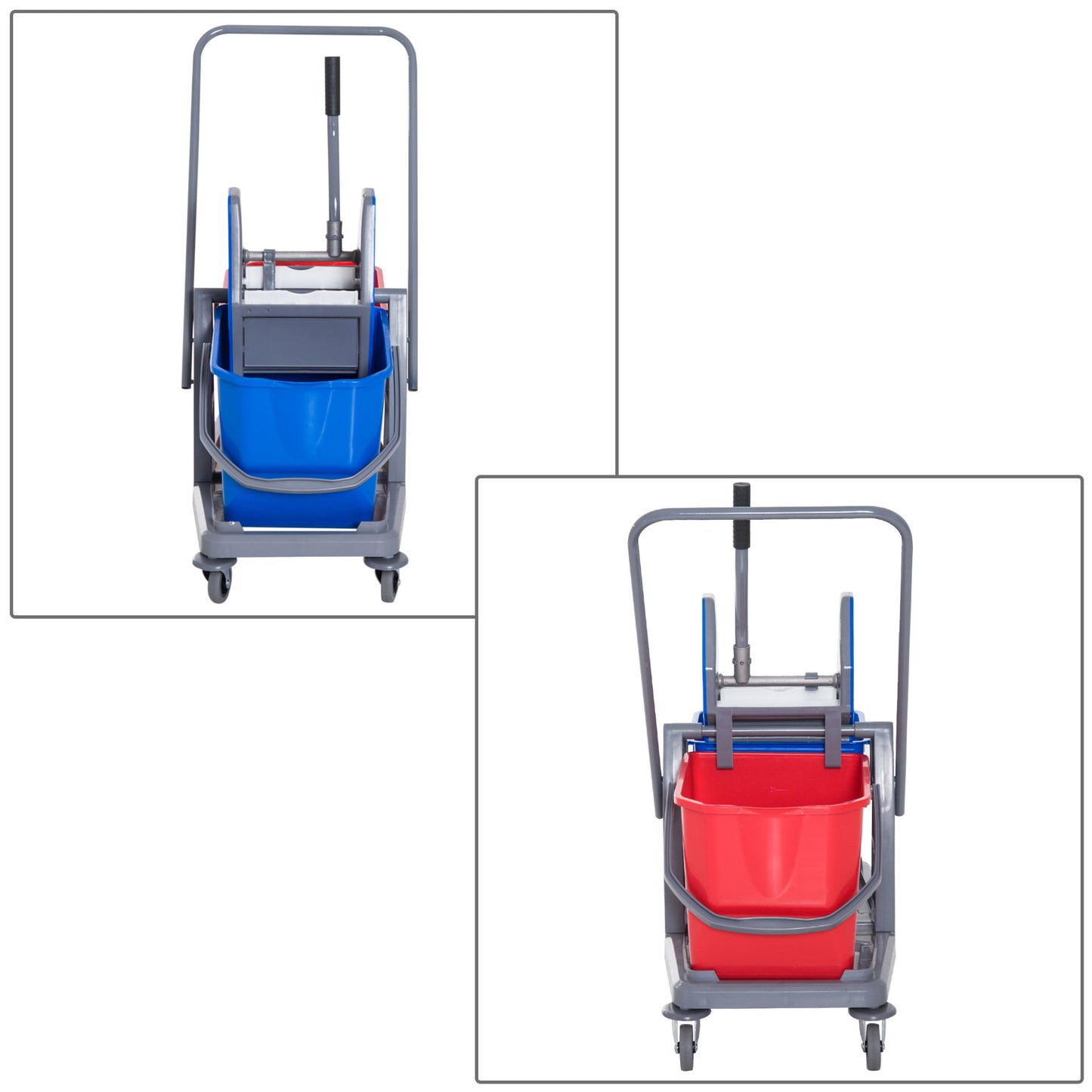 Nancy's B Lake Cleaning Trolley - Cleaning trolley with 2 buckets - Mop trolley with 4 swivel wheels