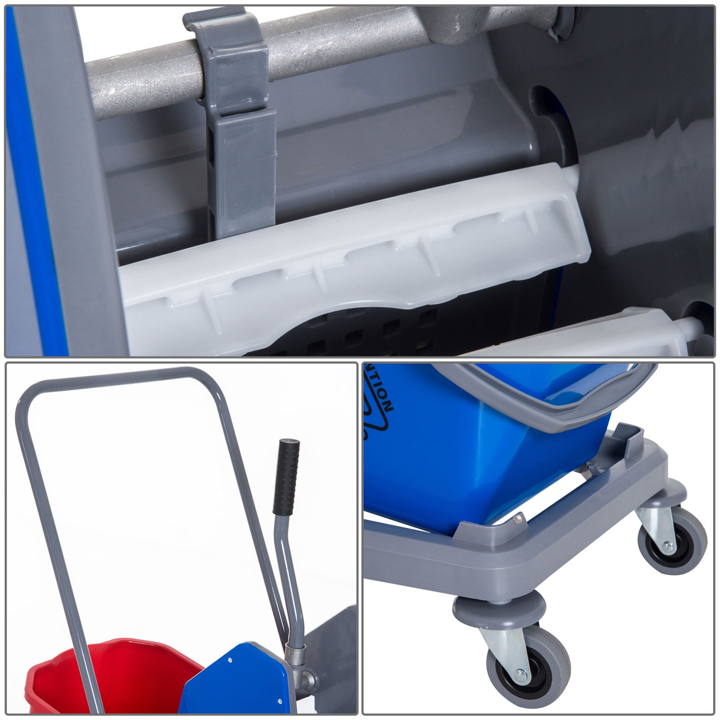 Nancy's B Lake Cleaning Trolley - Cleaning trolley with 2 buckets - Mop trolley with 4 swivel wheels