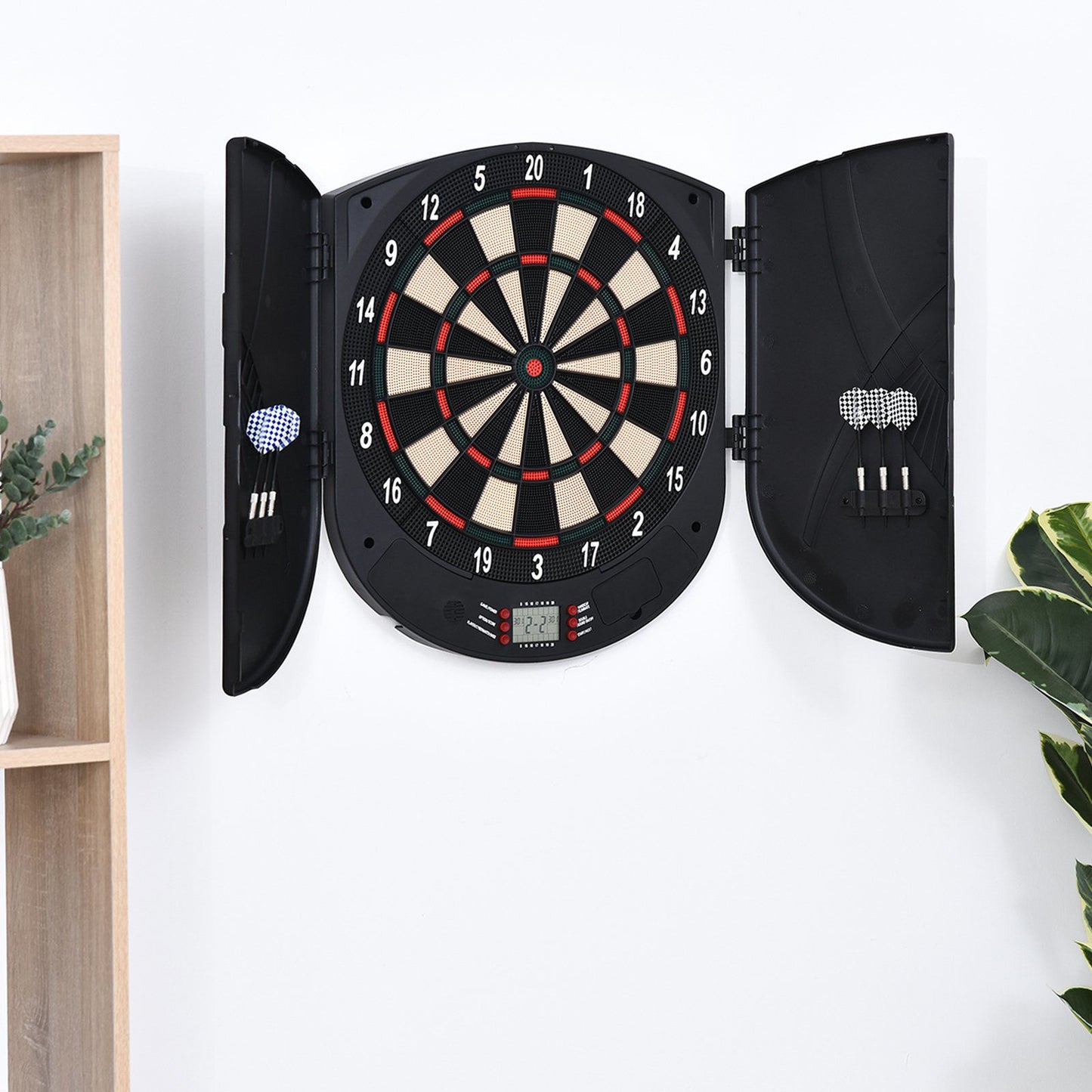 Nancy's Babies Bay Elektronisch Dartbord - 8 Spelers - 26 Spellen - LCD-Display - Zwart