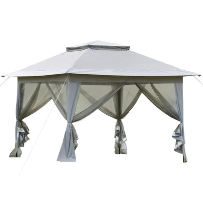 Nancy's Daytona Beach Pavilion - Folding Tent - Steel - Including Roll Bag - Gray/Black - 3.64 x 3.64 x 2.94 m