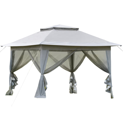 Nancy's Daytona Beach Pavilion - Tente pliante - Acier - Sac à roulettes inclus - Gris/Noir - 3,64 x 3,64 x 2,94 m