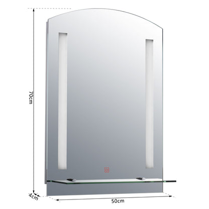 Nancy's Menifee Badkamerspiegel - Wandspiegel - Spiegel - Aluminium - LED-Verlichting - Wit Licht - Glas - 50 x 4 x 70 cm