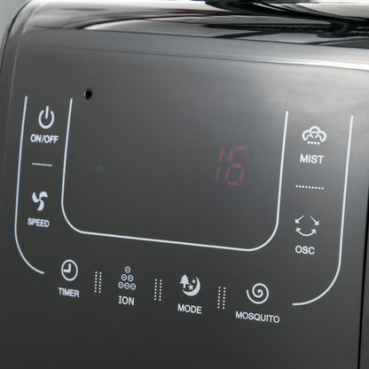 Nancy's New Haven Statiefventilator  - Mistventilator - LED-Paneel - 3 Snelheden - Staal - Zwart - 44,5 x 135 cm