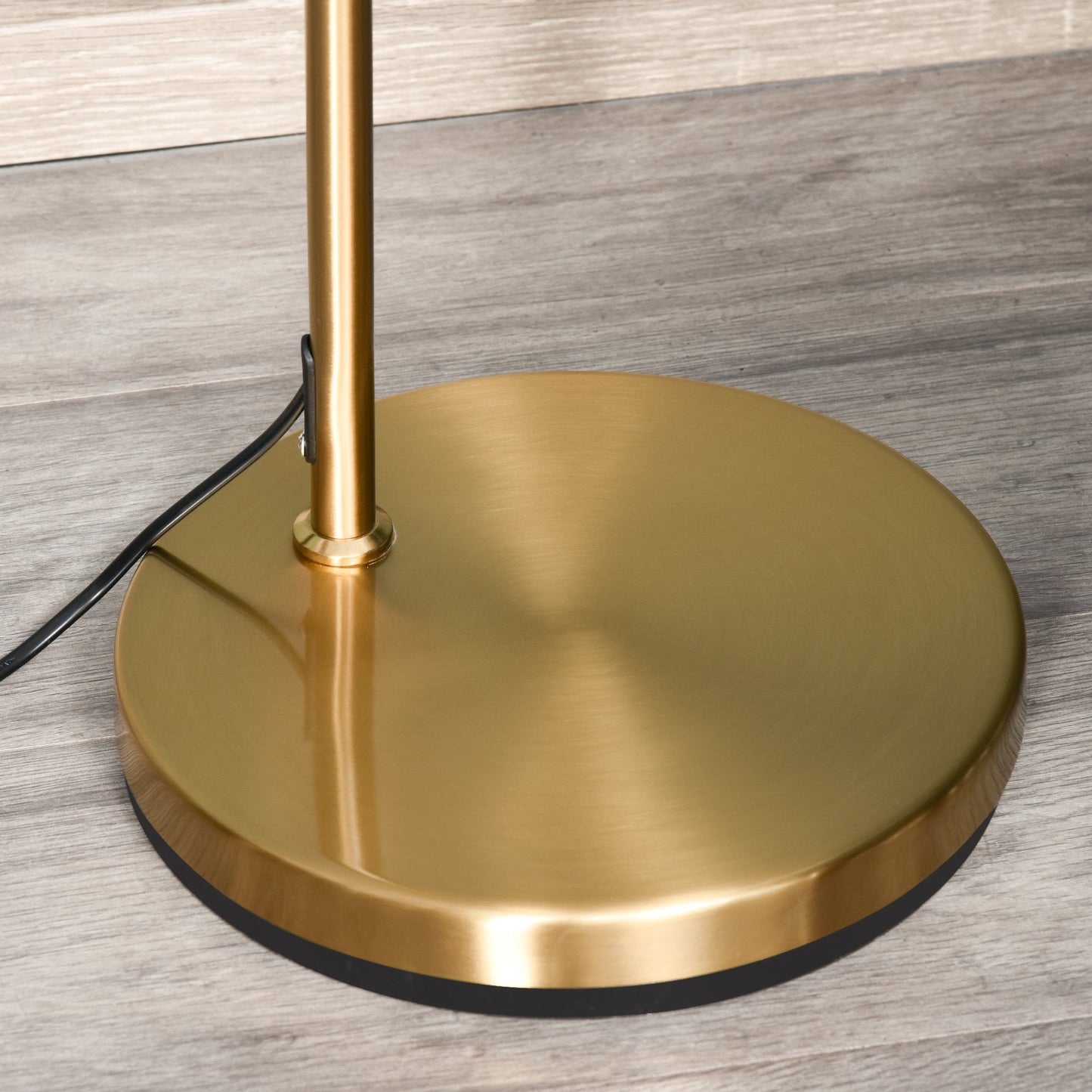 Nancy's Springville Vloerlamp - Staal/Linnen - Klassiek - Goud - 47 x 37 x 153 cm