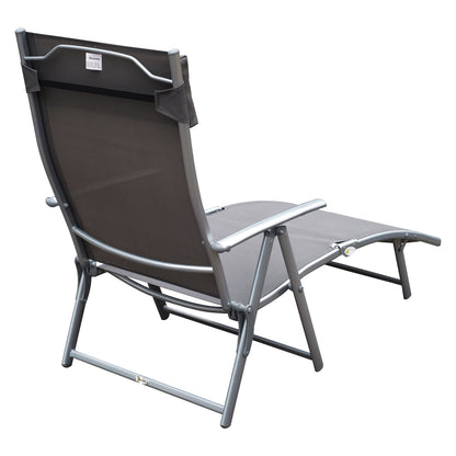 Nancy's Tustin Lounger - Chaise de jardin - Chaise longue - Coussin - Pliable - Gris - Métal - Textile