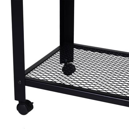 Nancy's Ten Sleep Keukentrolley - Keukenwagen - Serveerwagen - Keukenkast - 60 x 40 x 76,5 cm - 4 Wieltjes - Bewerkt Hout - Zwart - Bruin