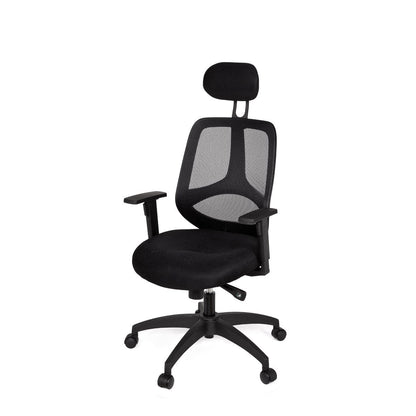 Chaise de bureau Nancy's Albany - Fauteuil de direction - Chaise pivotante - Appui-tête - Noir