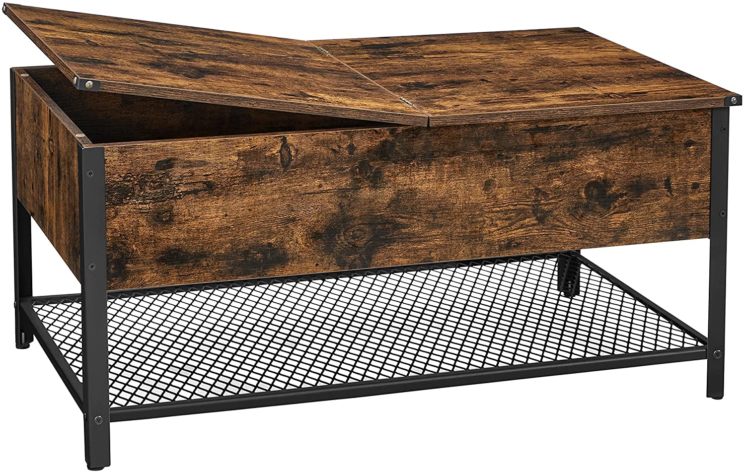 Table basse Buffalo Rock de Nancy - Table basse rectangulaire - Marron vintage et noir - 100 x 55 x 47 cm