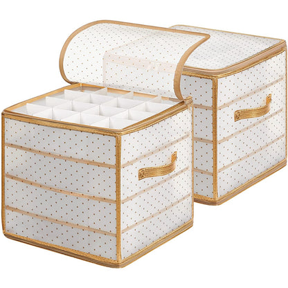 Nancy's Bungays Brook Cove Opbergdozen - Organizers voor Kerstballen - Transparant en Goud - 34,5 x 34,5 x 34 cm