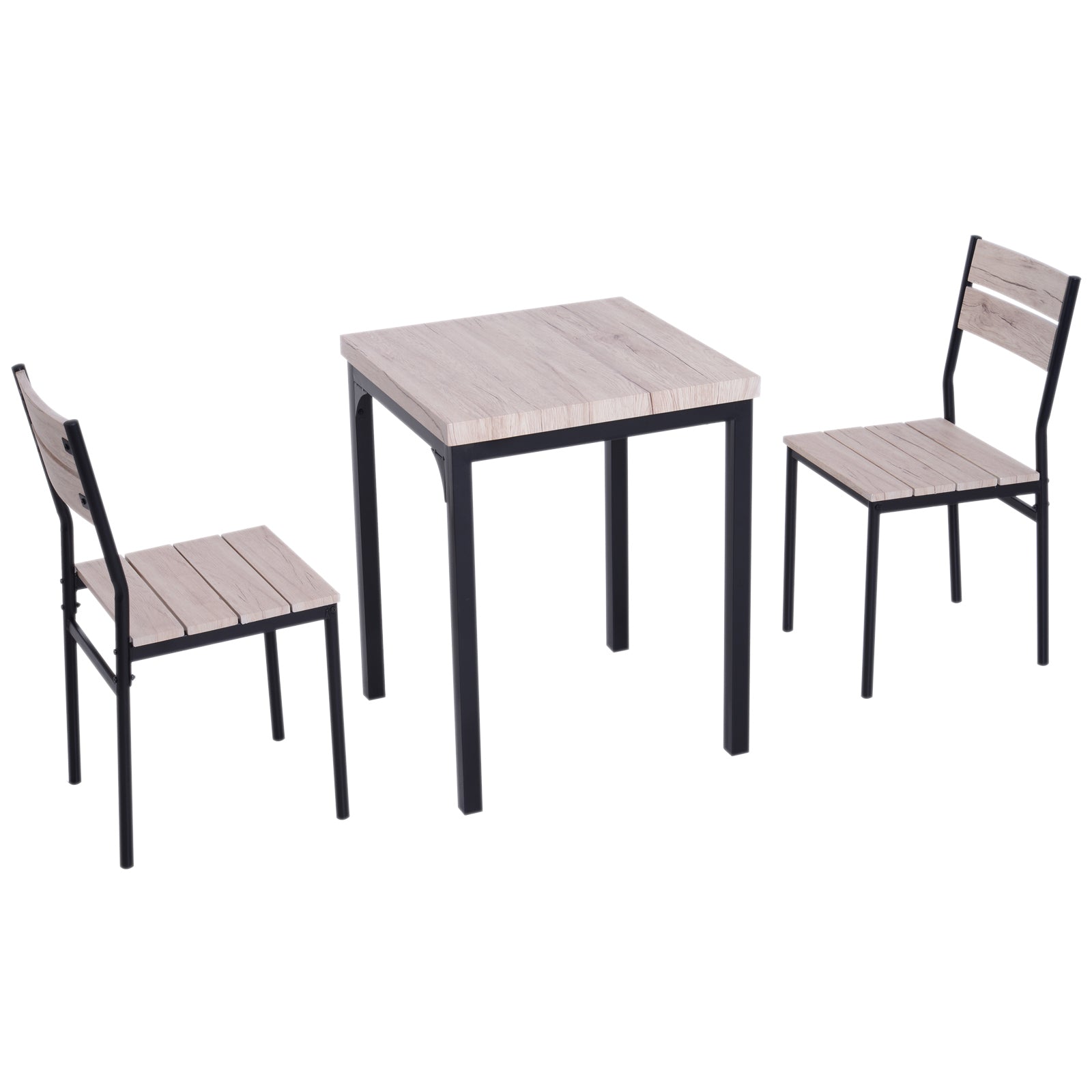 Nancy's Stillwater Dining Table Set - 3-Piece - 1 Dining Table - 2 Dining Chairs - MDF - Metal - Wood Look - Black