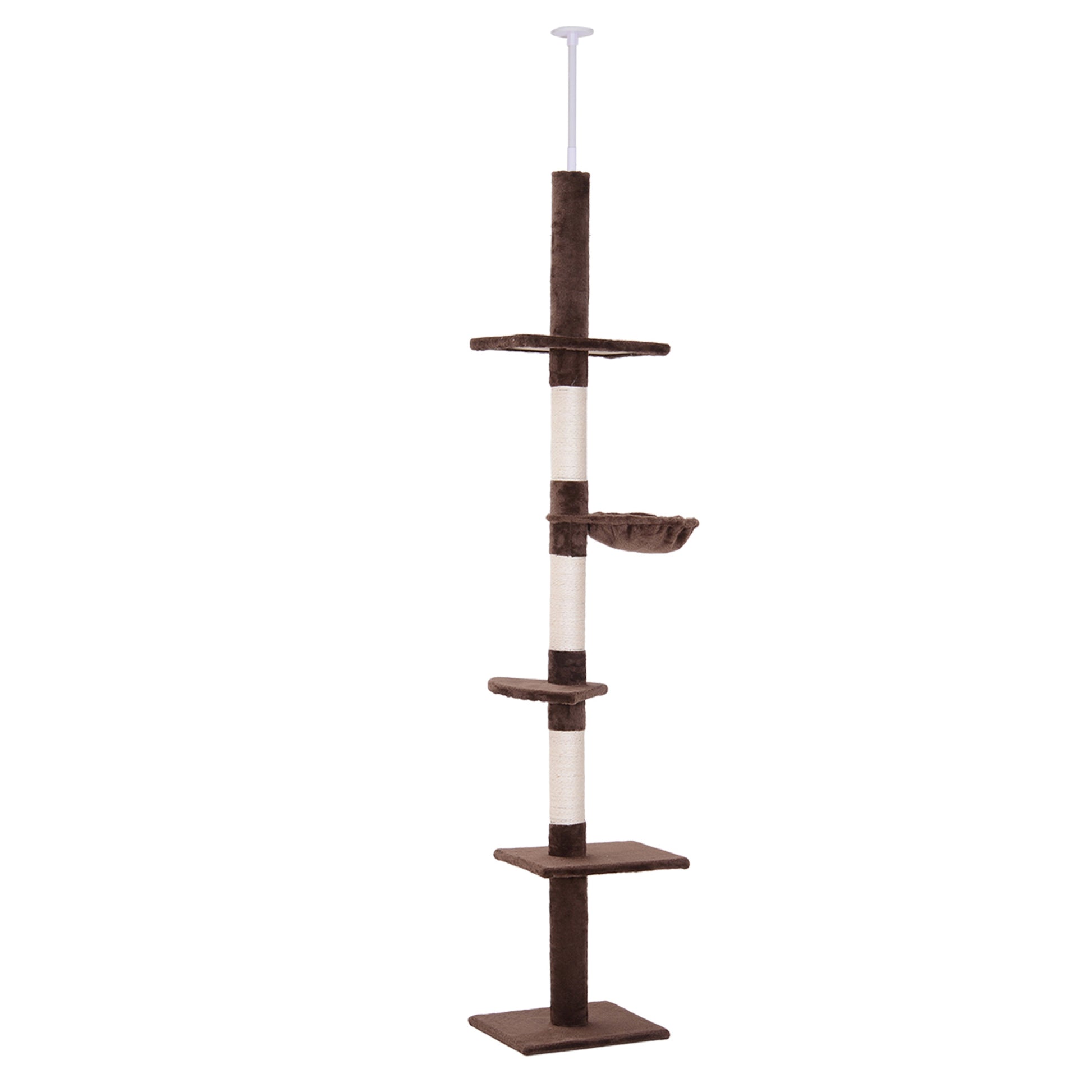 Nancy's Blackfoot Krabpaal - Hoogte Verstelbaar - Spaanplaat - Bruin - 40 x 34 x 230 cm