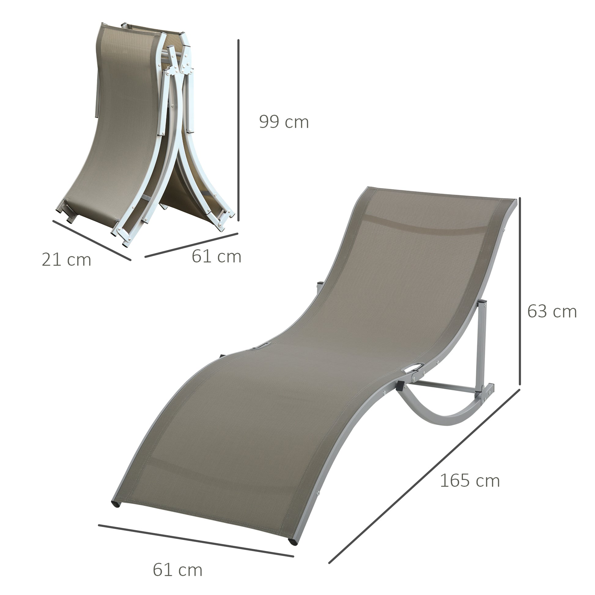 Nancy's Fort Myers Ligbed - Ligstoel - Loungebed - Zilverwit/Lichtgrijs
