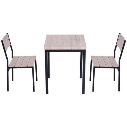 Nancy's Stillwater Eettafelset - 3-Delig - 1 Eettafel - 2 Eetkamerstoelen - MDF - Metaal - Houtlook - Zwart