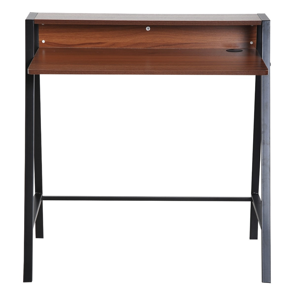 Nancy's West Bend Desk - Computer Desk - Office Table - Computer Table - Drawer - Engineered Wood - Steel - Brown - Black