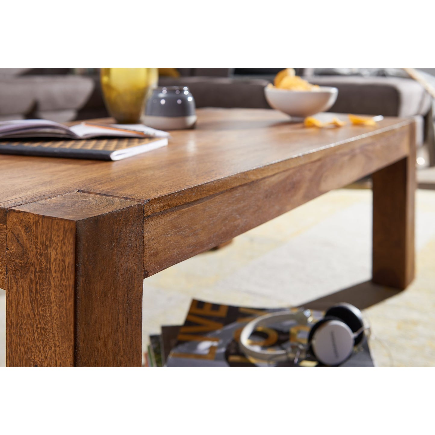 Nancy's Houma Salontafel - Koffietafel - Massief Sheesham Hout - 110 x 60 x 40 cm
