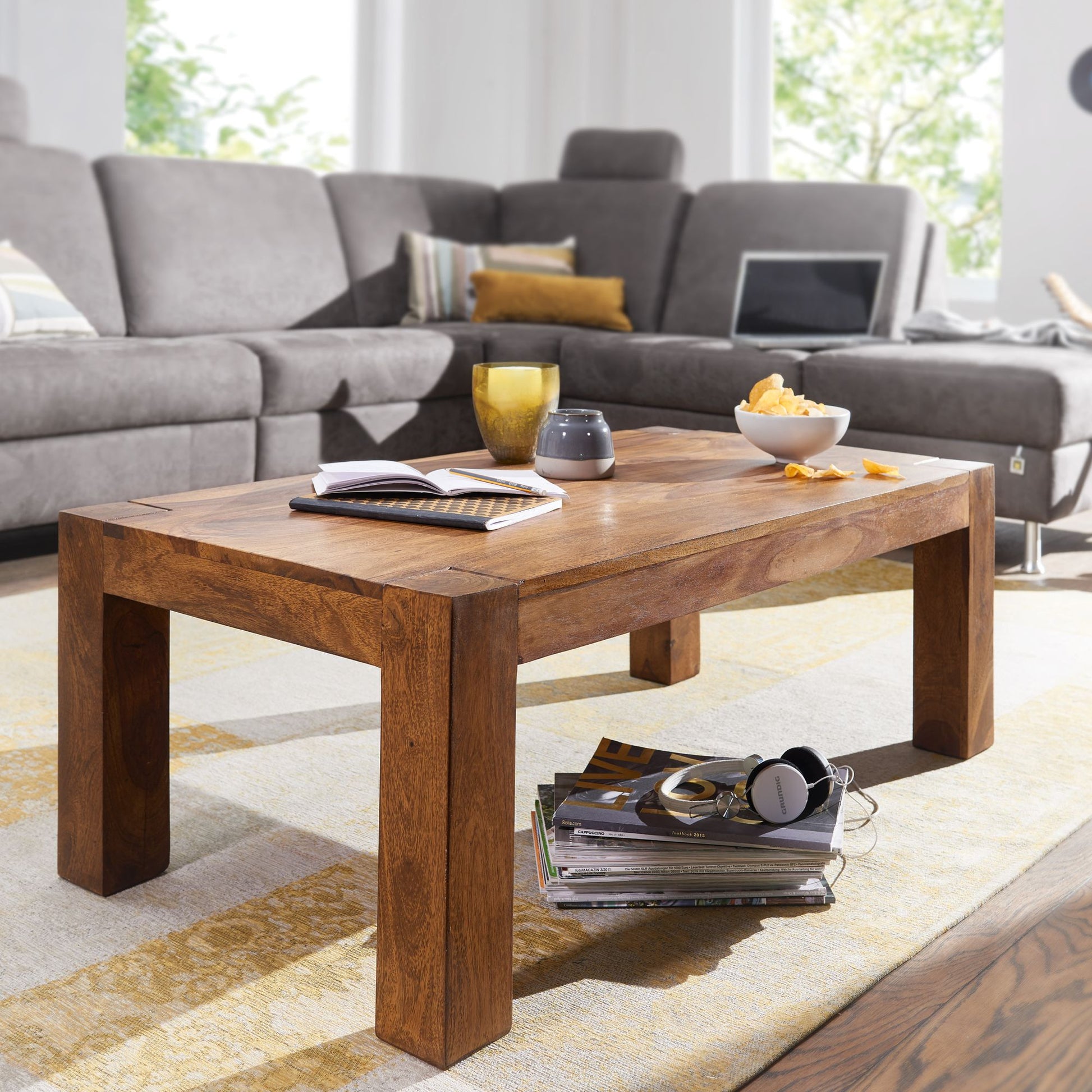 Nancy's Houma Salontafel - Koffietafel - Massief Sheesham Hout - 110 x 60 x 40 cm