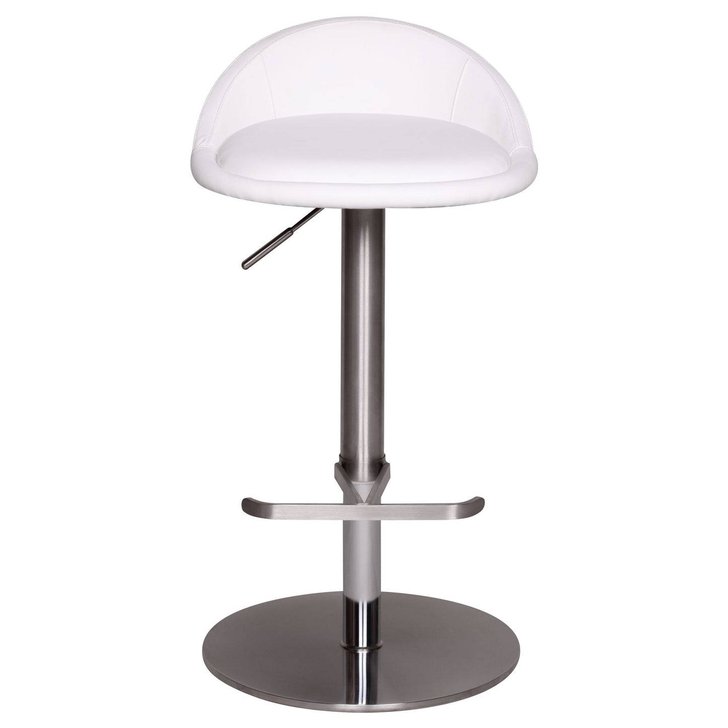 Tabouret de bar Lubec de Nancy - Tabouret de bar réglable - Design - Tabouret - Tabourets - Simili cuir - Acier inoxydable - Blanc