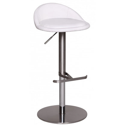 Tabouret de bar Lubec de Nancy - Tabouret de bar réglable - Design - Tabouret - Tabourets - Simili cuir - Acier inoxydable - Blanc
