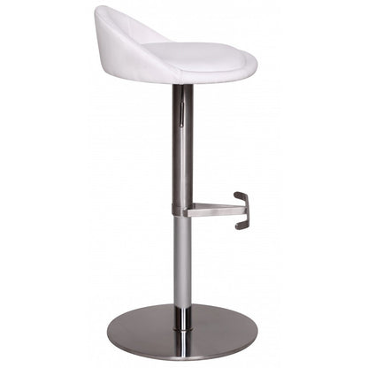 Tabouret de bar Lubec de Nancy - Tabouret de bar réglable - Design - Tabouret - Tabourets - Simili cuir - Acier inoxydable - Blanc