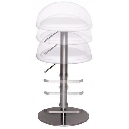 Tabouret de bar Lubec de Nancy - Tabouret de bar réglable - Design - Tabouret - Tabourets - Simili cuir - Acier inoxydable - Blanc