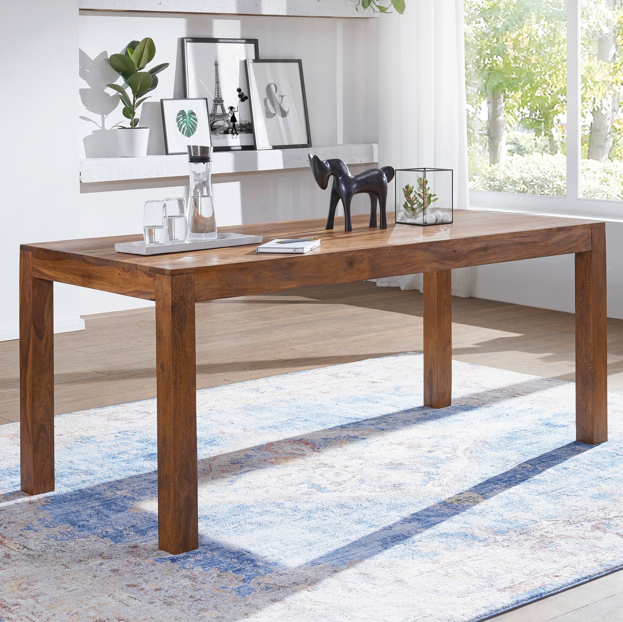 Nancy's Coriscana Dining Table - Dining room table - Solid Wood - 140 x 80 cm - Brown - Sheesham - Handmade - FSC 