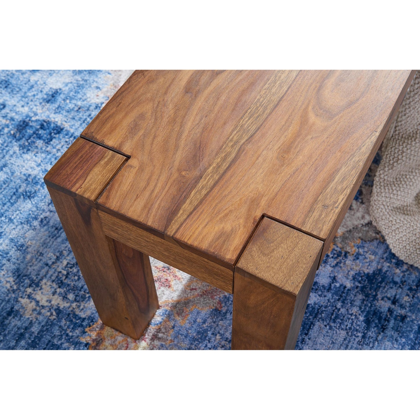Nancy's Temple Eetkamerbank - Massief Hout - Sheesham - Eetbank - 160 x 35 cm - Bruin