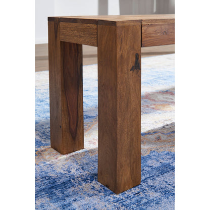 Nancy's Temple Eetkamerbank - Massief Hout - Sheesham - Eetbank - 160 x 35 cm - Bruin