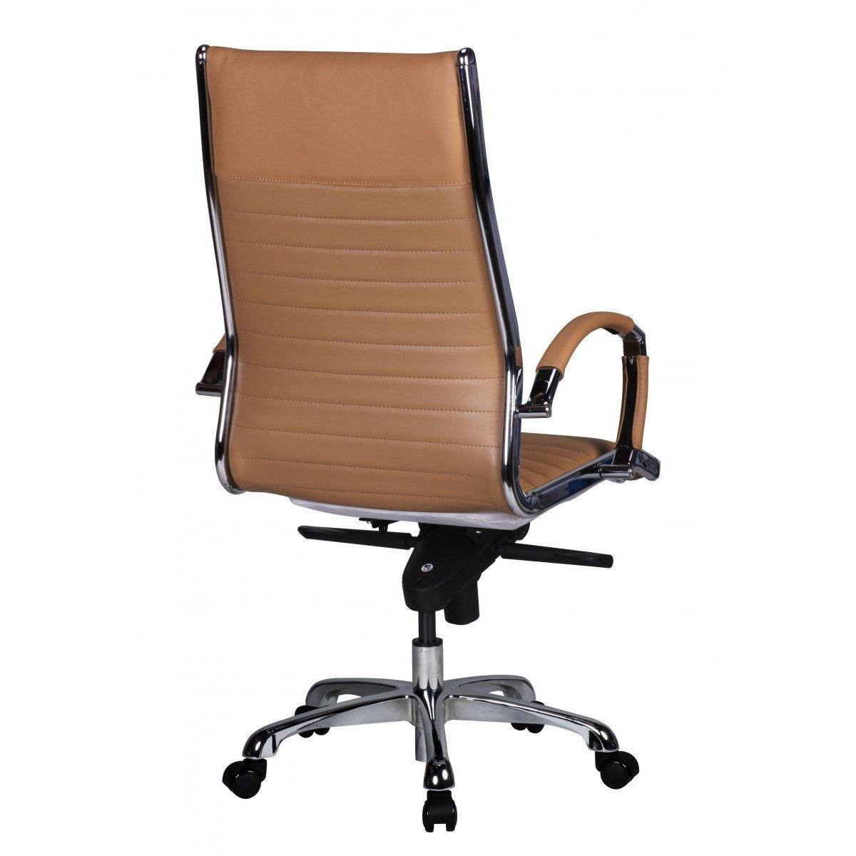 Chaise de bureau en cuir Nancy's Eastchester - Fauteuil de direction - Chaise pivotante ergonomique - Chaises de bureau - Noir/Blanc/Caramel